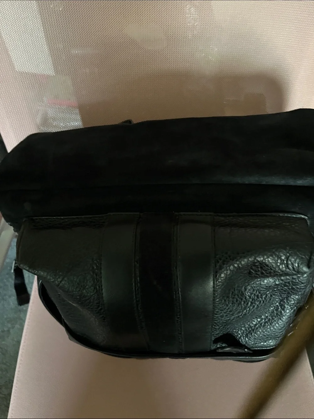 Coach Black Leather Men's Backpack with Vertical Panel Detail